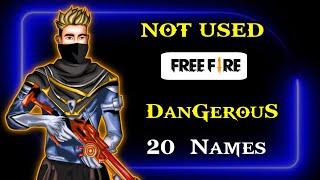 Top 20 Dangerous Names For Free Fire  Top 20 Attitude Names  Top Unique Names For Free Fire 