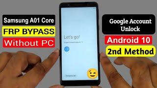 Samsung A01 Core Frp Bypass Android 10 Without Pc 2023  Samsung A01 Core Google Account Unlock