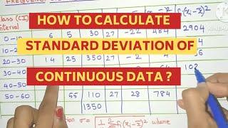 How to Calculate Standard Deviation of Continuous Data ?  Grouped Data Direct Method