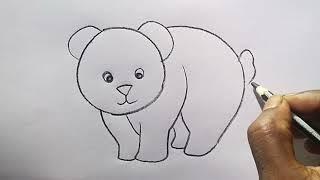 how to draw bear drawing easy step by step@Aarav Drawing Creative