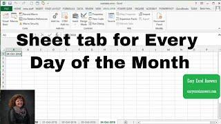 Add a sheet tab for Every Day of the Month