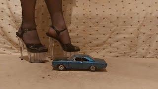 Giantess crush toy car - Plymouth Roadrunner 118 blue