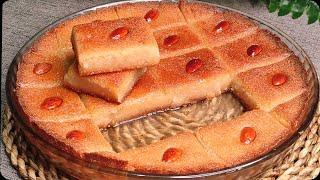 طرز تهیه بسبوسه عربی _ یک دسر فوق العاده خوشمزه که تو دهن آب میشه