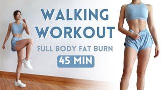 45 MIN WALKING CARDIO WORKOUT  Intense Full Body Fat Burn at Home  Emi