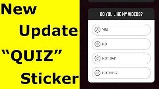 Instagram New Update 2020-How To Use Quiz Sticker On Instagram Story