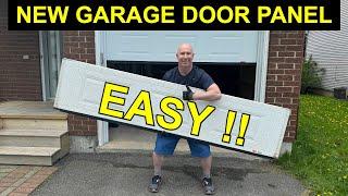 REPLACING DAMAGED GARAGE DOOR PANEL WITH HOMEMADE WINDING BARS