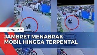 Jambret Jatuh Menabrak Mobil Usai Rampas Pengendara Motor