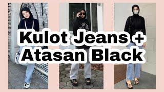 Inspirasi Outfit Kulot Jeans di mix and match dengan Atasan Hitam - Inspirasi OOTD Monokrom Part 4
