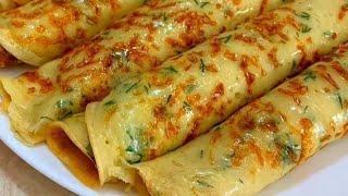 ИХ МОЖНО КУШАТЬ БЕСКОНЕЧНО СЫРНЫЕ БЛИНЧИКИ БЫСТРЫЙ ВКУСНЫЙ И ОЧЕНЬ КРАСИВЫЙ ЗАВТРАК