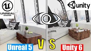 Unreal Engine 5 vs Unity 6 New Performance Comparison Interior Lighting