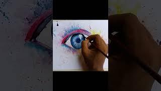 How To Paint Dripping& Colorful Eye  #painting #watercolor #dripingeye #colorfuleye #shorts #short