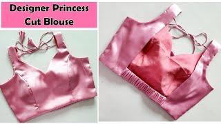  Very Easy Adjustable Blouse Cutting And Stitching  Princess Cut Blouse  Stitch By Stitch