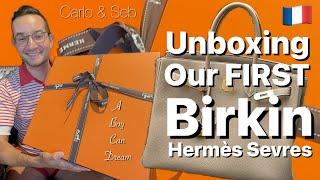 Our First Hermes Birkin 35 Togo ETOUPE GHW Unboxing from Paris  Carlo&Seb