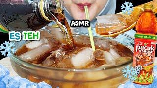 ASMR ️ MINUMAN SEGAR DINGIN ES TEH PUCUK HARUM CRUNCHY ICE EATING   ASMR Indonesia