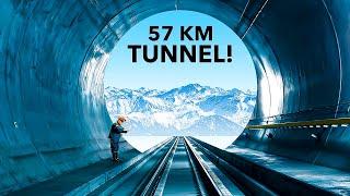 Europes 57km Mountain Tunnel Craziest Project Ever