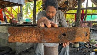 Knife Making - Forging A Powerful Survival Knife From The Leaf Spring