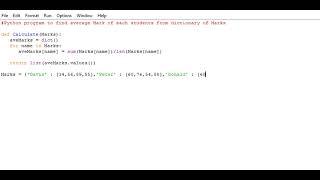Python program to find average Mark of each students from dictionary of Marks