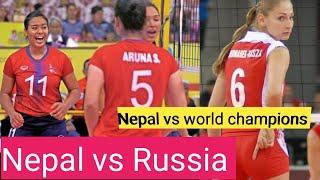 world champions Russia vs Nepal female volleyball 2024