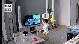 Boy Breaks TV Trying to Help On-Screen Superhero