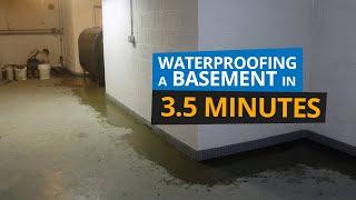 Basement Waterproofing in 3.5 Minutes  Block Wall Foundation in Norwalk CT