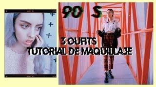  90s OUTFITS IDEAS   tutorial de MAQUILLAJE paso a paso