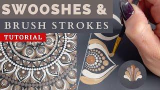 Swooshes & Brush Strokes  Step-by-step Tutorial  Dot Art Mandala Painting