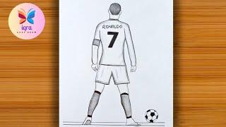 Beautiful Cristiano Ronaldo Pencil Sketch Drawing For Beginners  Football Player Sketch drawing