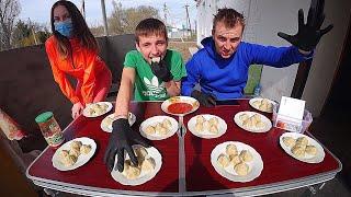 Кто больше и быстрее съест 10 тарелок Заруба по поеданию 50 хинкали Хинкали Battle Challenge
