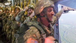 US Jumpmaster Screams at Paratrooper to Leave His Plane