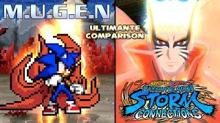 Sonic Baryon Mode Ultimate Comparison - M.U.G.E.N Vs Naruto Ninja Storm Connections