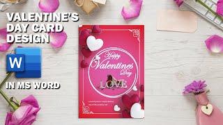 Valentine Day Card Design in MS Word  Download FREE Template