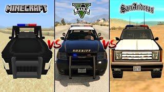 MINECRAFT BIG POLICE CAR VS GTA 5 BIG POLICE CAR VS GTA SAN ANDREAS BIG POLICE CAR - WHICH IS BEST?