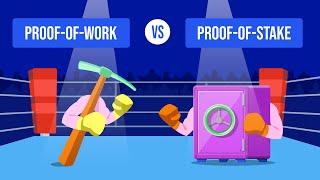 Proof of Work vs Proof Stake - Whats The Difference?  PoW and PoS Explained With Animations 