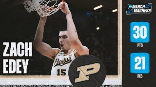 Zach Edey dominates with 30 points 21 rebounds in NCAA tournament