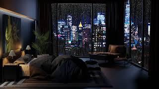 New York City Apartment with Traffic Rain & Thunder Sounds - Relax Sleep Study