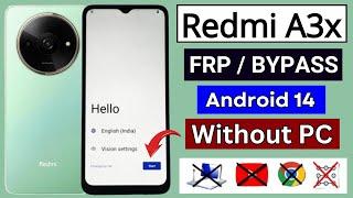 Redmi A3x Frp Bypass 2024  Google Account Unlock - Xiaomi 24048RN6CG Android 14  Without PC