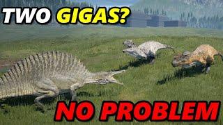 Spino Baiting Two Gigas - The Isle Gameplay