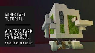 AFK Tree Farm OAK  BIRCH  JUNGLE  SPRUCE - 5000 logshr - Minecraft Tutorial