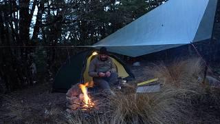 CAMPING in -17c windchill Freezing Wind Storm - Tent and Tarp