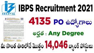 ibps po 2021 notification 4135 vacancy latest ibps jobs how to apply ibps po online 2021 in telugu