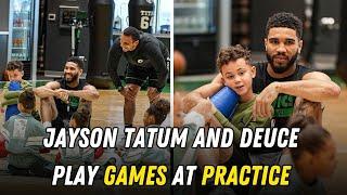 Jayson Tatum Joe Mazzulla and Celtics Kids Play Games at Practice