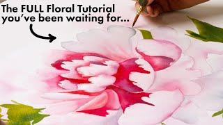 The EASIEST way to paint a realistic flower with watercolor part 2.