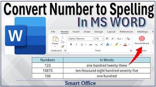 Convert Number to Spelling in MS Word with One Click Button