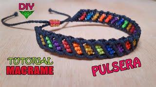 Tutorial Macrame  Pulsera Diagonal fácil y sencilla de hacer  The most easy and simple guide