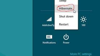 how to enable  disable hibernate mode in windows 8 hibernation in windows 8