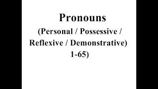 İngilis dili Pronouns Əvəzlik Toplu izah - 1-65 tests PersonalPossessiveReflexive