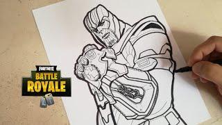 COMO DIBUJAR A THANOS DE FORTNITE  how to draw thanos - fortnite  CunsArt