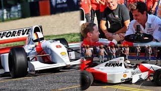 Sebastian Vettel drives Ayrton Sennas Mclaren MP48 in Imola  Track Footage