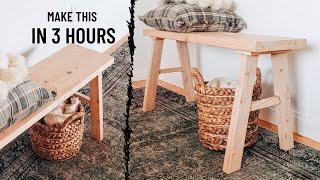 DIY WOOD BENCH IN 3 HOURS