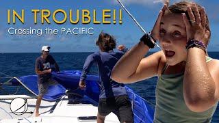 Oh NO Spinnaker in the water broken halyard tangled sail...PACIFIC CROSSING Part 3 Ep. 49
